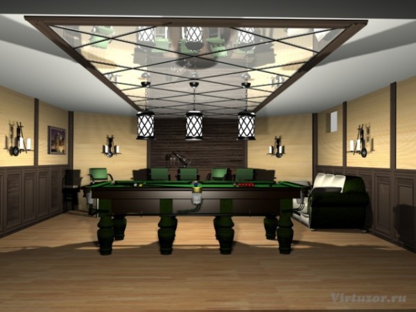 Salle de billard au sous-sol Salle de billard au sous-sol