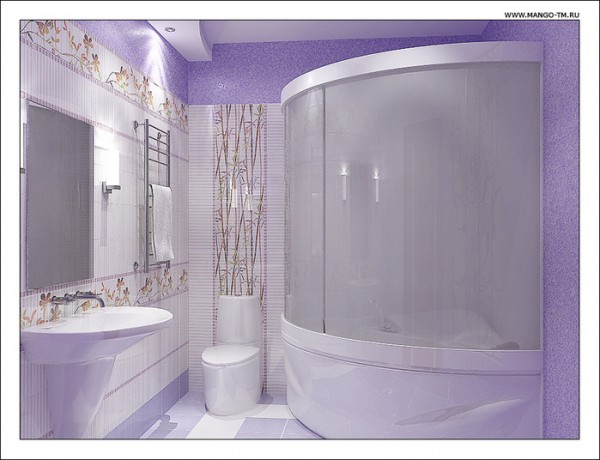 La finition originale de la salle de bain avec du plastique La finition originale de la salle de bain avec du plastique
