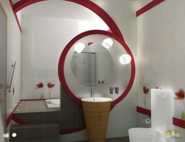 Une salle de bain, divisée en zones par une cloison en placoplâtre Une salle de bain, divisée en zones par une cloison en placoplâtre