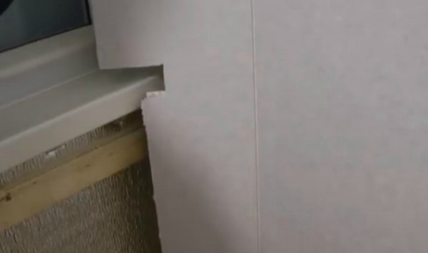 Installation de PVC coupé