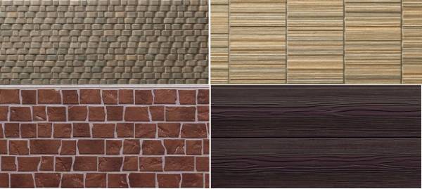 Différentes textures de panneaux en fibrociment Différentes textures de panneaux en fibrociment