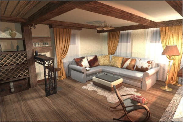 Décor chaleureux avec poutres en bois au plafond Décor chaleureux avec poutres en bois au plafond