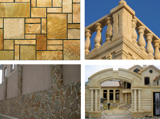 Un exemple de façade en pierre du Daghestan Un exemple de façade en pierre du Daghestan