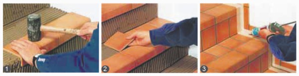 Étapes des travaux d'installation avec des carreaux de céramique Étapes des travaux d'installation avec des carreaux de céramique