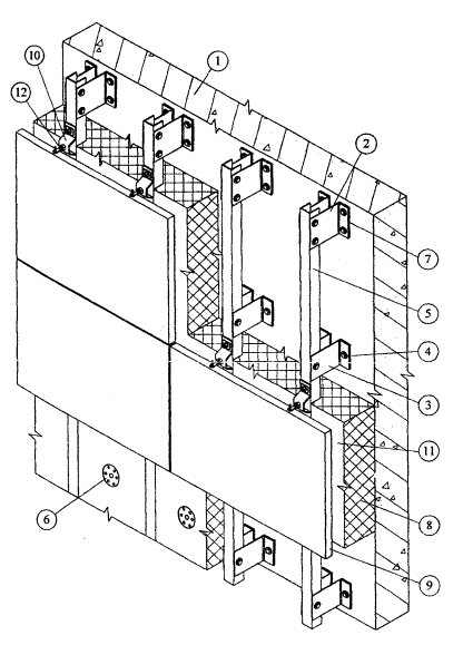 Disposition du revêtement de granit sur le parapet Disposition du revêtement de granit sur le parapet
