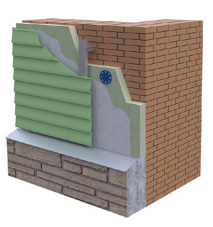 Face aux murs des maisons avec bardage à ossature métallique Face aux murs des maisons avec bardage à ossature métallique
