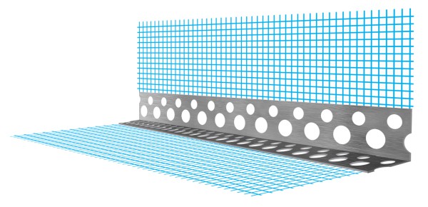 Profil d'angle perforé avec maille Profil d'angle perforé avec maille