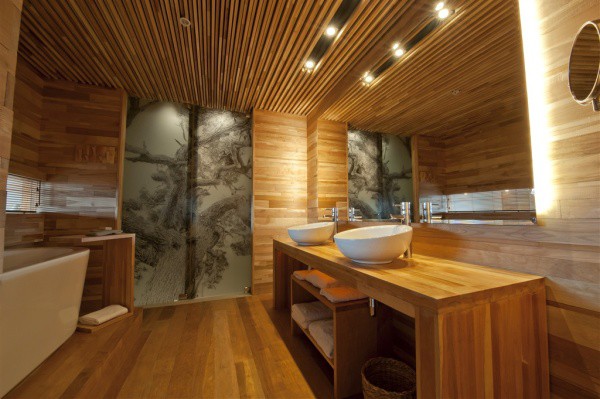 Plafond de lattes de bois Plafond de lattes de bois
