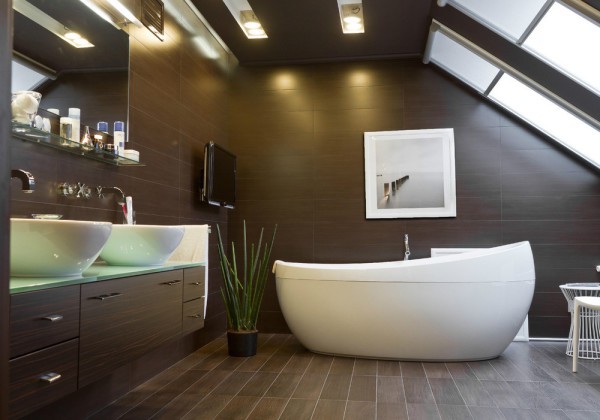 Salle de bain carrelée en bois Salle de bain carrelée en bois