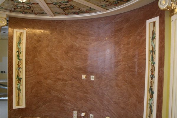 Enduit brillant effet marbre