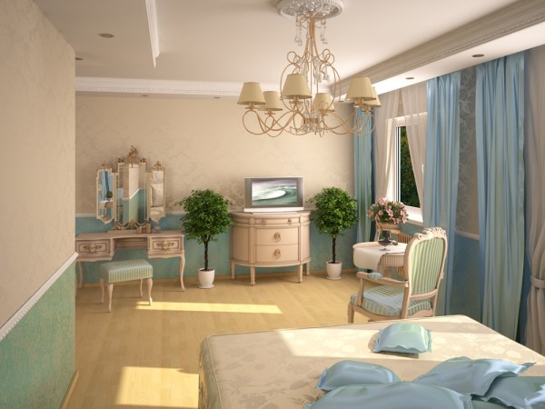 La chambre aux couleurs douces combinées, division horizontale