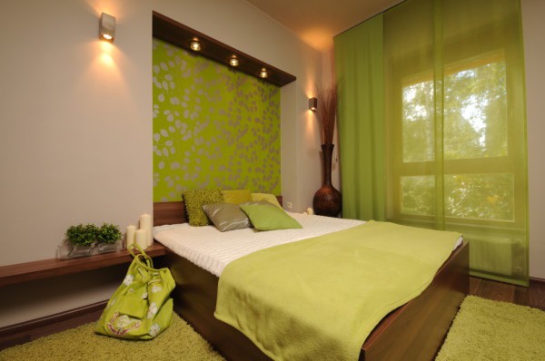 Chambre verte et beige Chambre verte et beige