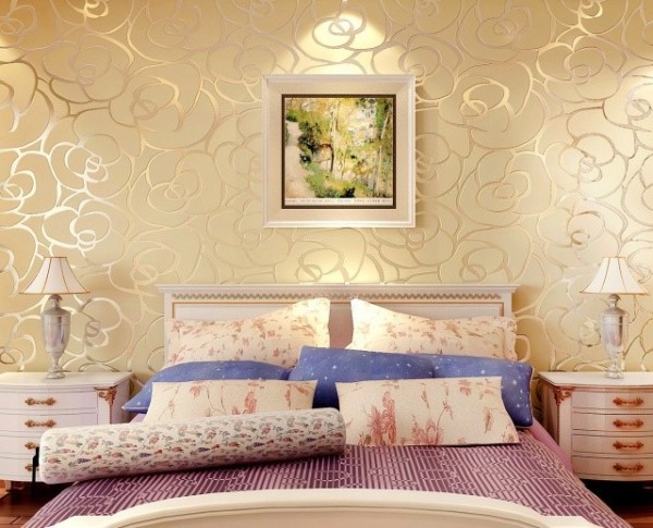 Papier peint texturé à l'intérieur de la chambre
