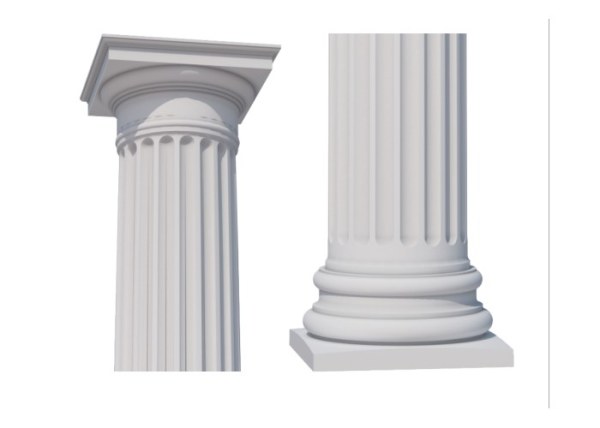 Colonne ronde avec flûtes Colonne ronde avec flûtes