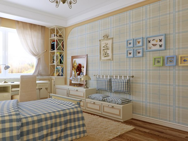 Papier peint intissé façon Provence. Avec une simplicité extérieure, ils définissent la direction de la conception de l'ensemble de l'intérieur