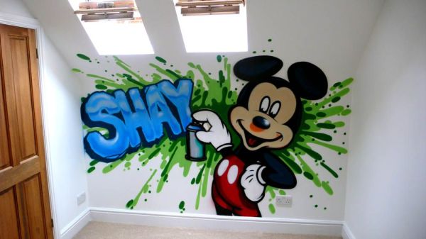 Peinture murale graffiti pour chambre d'enfant Peinture murale graffiti pour chambre d'enfant