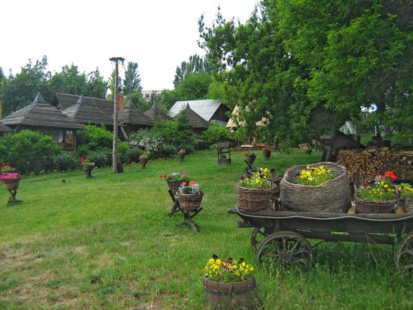 Photo murale surplombant le village ukrainien Photo murale surplombant le village ukrainien