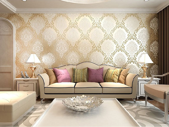 Papier peint chic dans le salon Papier peint chic dans le salon