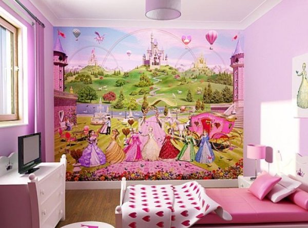 Les peintures murales pour enfants pour les filles représentent le plus souvent des personnages de contes de fées, des princesses et des châteaux, cela aide la fille à se sentir comme une princesse Les peintures murales pour enfants pour les filles représentent le plus souvent des personnages de contes de fées, des princesses et des châteaux, cela aide la fille à se sentir comme une princesse