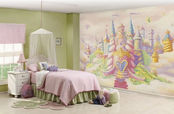 Peintures murales prêtes à l'emploi pour enfants à l'image d'un château de conte de fées, bien adaptées à l'intérieur délicat d'une petite princesse Peintures murales prêtes à l'emploi pour enfants à l'image d'un château de conte de fées, bien adaptées à l'intérieur délicat d'une petite princesse