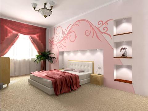 Deux couleurs dans le design de la chambre