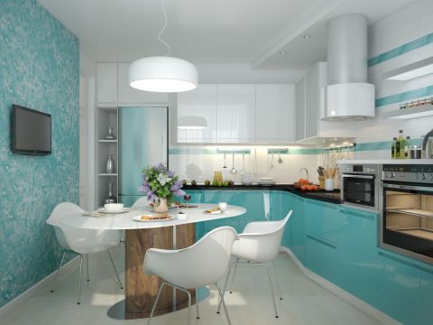 Avec l'aide de plâtre décoratif, vous pouvez à l'origine décorer un mur vide dans une petite cuisine Avec l'aide de plâtre décoratif, vous pouvez à l'origine décorer un mur vide dans une petite cuisine