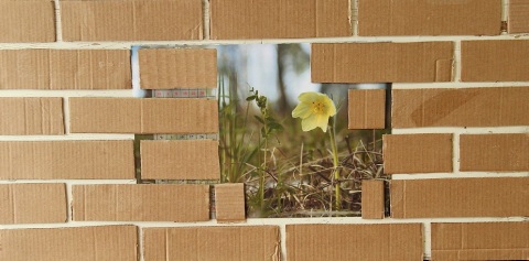 Utilisation de carton ondulé pour simuler une brique Utilisation de carton ondulé pour simuler une brique