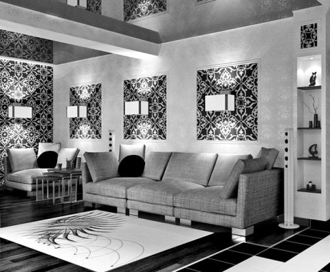 Les couleurs blanches et noires s'intégreront parfaitement dans le salon Les couleurs blanches et noires s'intégreront parfaitement dans le salon