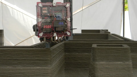 Machine d'impression de structures en béton: stratification de mortier Machine d'impression de structures en béton: stratification de mortier