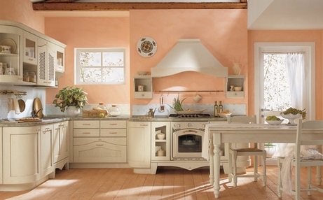 Couleur pêche pour les murs de la cuisine Couleur pêche pour les murs de la cuisine