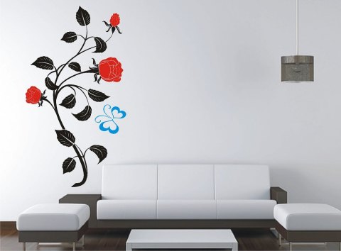 Autocollant en vinyle en forme de fleurs pour le salon Autocollant en vinyle en forme de fleurs pour le salon