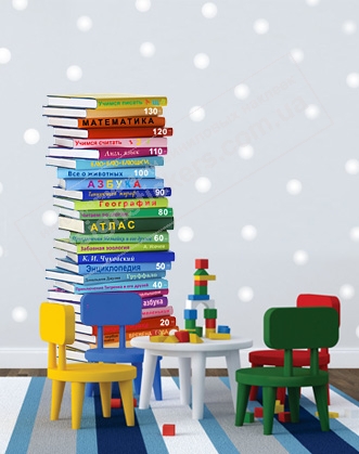 Autocollants en vinyle sous forme de livres. Autocollants en vinyle sous forme de livres.