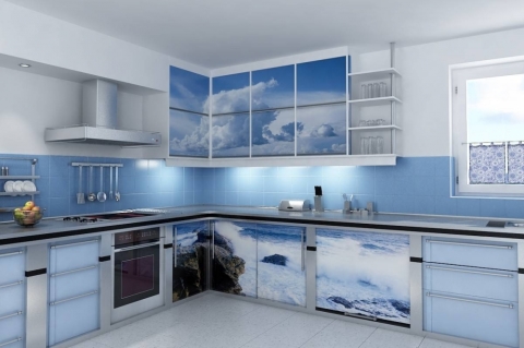 Le ton bleu de la cuisine donnera la paix Le ton bleu de la cuisine donnera la paix
