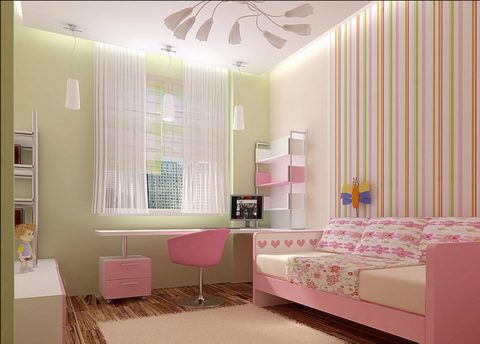 Intérieur de la chambre avec des papiers peints subtils