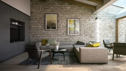 Mur d'accent à l'intérieur du salon Mur d'accent à l'intérieur du salon