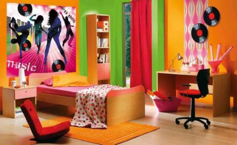 Papiers peints dans la chambre d'une fille d'âge scolaire Papiers peints dans la chambre d'une fille d'âge scolaire