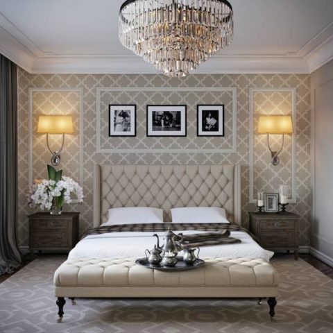 Intérieur de la chambre aux couleurs calmes Intérieur de la chambre aux couleurs calmes