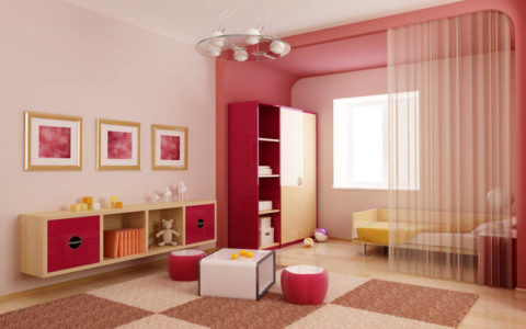 Espace de zonage avec couleur et rideaux Espace de zonage avec couleur et rideaux