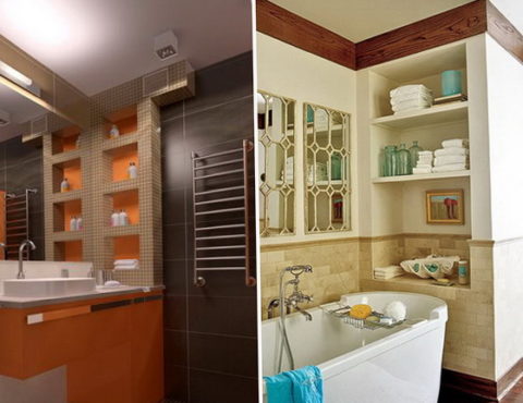 Décorer une salle de bain avec des étagères en niche Décorer une salle de bain avec des étagères en niche